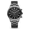 Men's Business Fashion Watch Stainless Steel Belt Round Dial Chronograph Waterproof Luminous Quartz