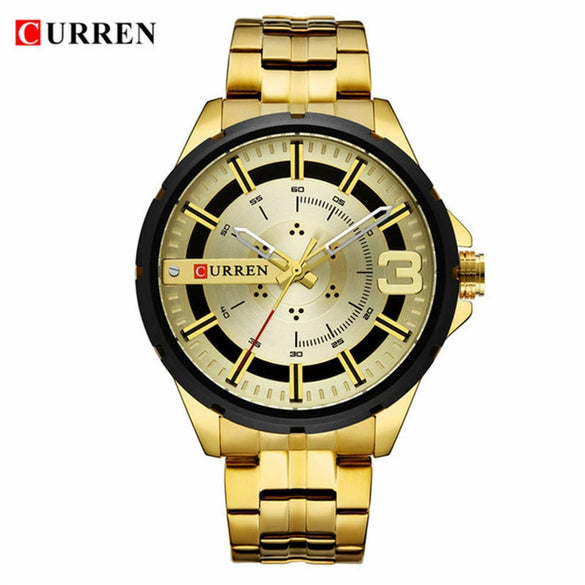 Men's Business Fashion Waterproof Quartz Watch With Alloy Case Stainless Steel Band And Round Dial