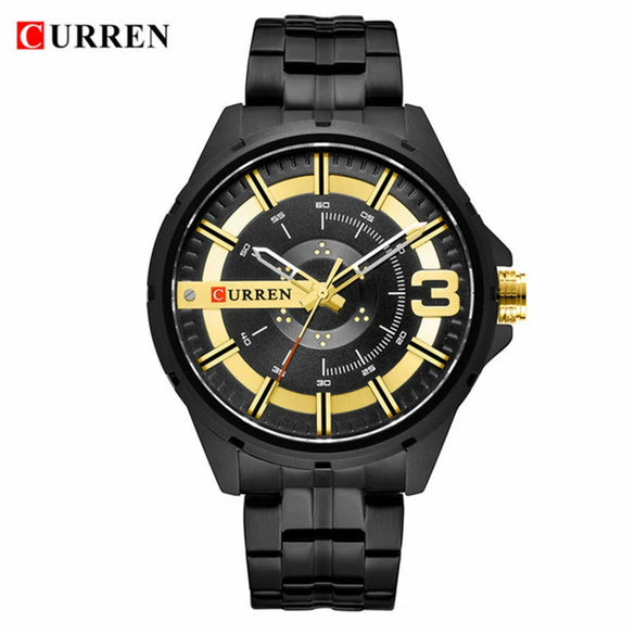 Men's Business Fashion Waterproof Quartz Watch With Alloy Case Stainless Steel Band And Round Dial