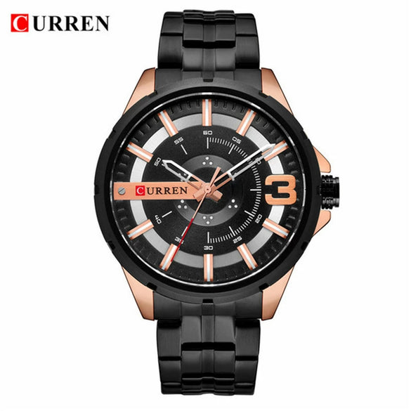 Men's Business Fashion Waterproof Quartz Watch With Alloy Case Stainless Steel Band And Round Dial