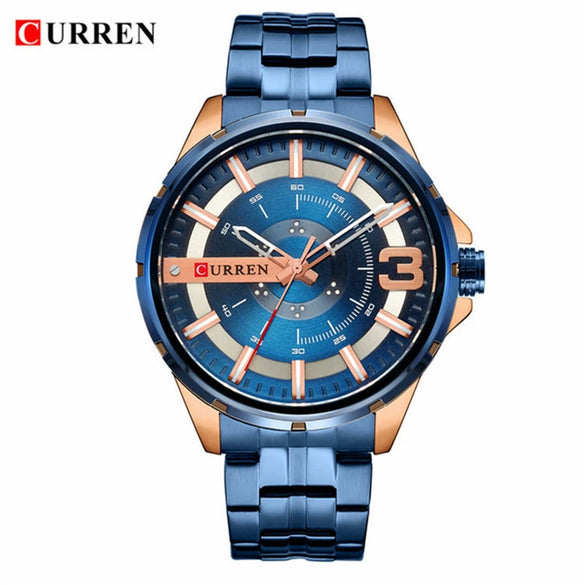 Men's Business Fashion Waterproof Quartz Watch With Alloy Case Stainless Steel Band And Round Dial