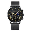 Men's Business Mesh Belt Watch Alloy Case Stainless Steel Strap Round Dial Quartz Watch