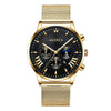 Men's Business Mesh Belt Watch Alloy Case Stainless Steel Strap Round Dial Quartz Watch