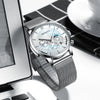 Men's Business Mesh Belt Watch Alloy Case Stainless Steel Strap Round Dial Quartz Watch