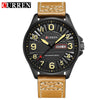 Men's Business Quartz Casual Calendar Watch With Alloy Case Genuine Leather Strap Stainless Steel Clasp And Round Dial