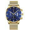 Men's Business Quartz Watch Alloy Case And Strap Round Dial With Printed Logo
