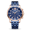 Men's Business Quartz Watch Alloy Case Leather And Steel Belt Round Dial Printed Logo