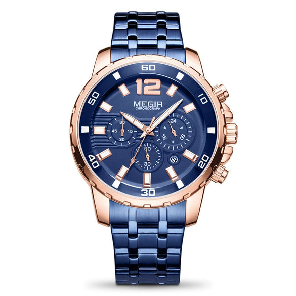 Men's Business Quartz Watch Alloy Case Leather And Steel Belt Round Dial Printed Logo
