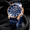 Men's Business Quartz Watch Alloy Case Leather And Steel Belt Round Dial Printed Logo