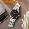 Men's Business Quartz Watch Alloy Case Stainless Steel Band Round Dial