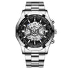 Men's Business Quartz Watch Metal Case Stainless Steel Band Round Dial