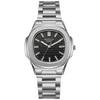 Men's Business Quartz Watch Steel Alloy Square With Diamond Scale Calendar