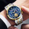 Men's Business Quartz Watch Zinc Alloy Case Stainless Steel Strap Round Dial Multifunctional Waterproof