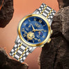 Men's Business Quartz Watch Zinc Alloy Case Stainless Steel Strap Round Dial Multifunctional Waterproof