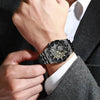 Men's Business Simple Stainless Steel Band Quartz Waterproof Round Dial Watch
