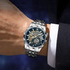 Men's Business Simple Stainless Steel Band Quartz Waterproof Round Dial Watch