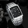 Men's Business Square Alloy Band Quartz Watch