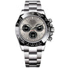 Men's Business Style Alloy And Stainless Steel Round Dial Hollow Fake Mechanical Watch With Luminous Calendar And Waterproof Function