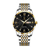 Men's Business Style Alloy And Stainless Steel Round Dial Waterproof Luminous Watch