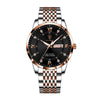 Men's Business Style Alloy And Stainless Steel Round Dial Waterproof Luminous Watch