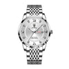 Men's Business Style Alloy And Stainless Steel Round Dial Waterproof Luminous Watch