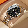 Men's Business Style Alloy And Stainless Steel Round Dial Waterproof Luminous Watch