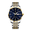 Men's Business Style Alloy And Stainless Steel Round Dial Waterproof Luminous Watch