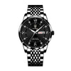 Men's Business Style Alloy And Stainless Steel Round Dial Waterproof Luminous Watch