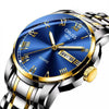 Men's Business Style Alloy And Stainless Steel Round Dial Wrist Watch With Automatic Movement And Luminous Feature