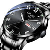 Men's Business Style Alloy And Stainless Steel Round Dial Wrist Watch With Automatic Movement And Luminous Feature