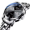 Men's Business Style Alloy And Stainless Steel Round Dial Wrist Watch With Automatic Movement And Luminous Feature