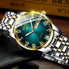Men's Business Style Alloy And Stainless Steel Round Dial Wrist Watch With Automatic Movement And Luminous Feature