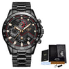 Men's Business Style Alloy And Stainless Steel Sports Watch With Quartz Movement Round Dial Luminous Function