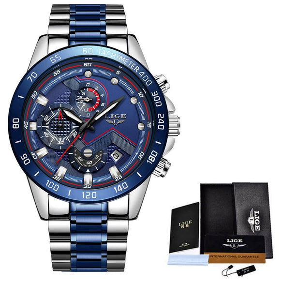 Men's Business Style Alloy And Stainless Steel Sports Watch With Quartz Movement Round Dial Luminous Function