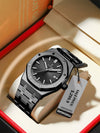 Men's Business Style Alloy And Stainless Steel Watch With Rhombus Dial And Mineral Reinforced Glass Mirror