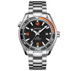 Men's Business Style Alloy Automatic Fake Mechanical Cut Out Round Dial Waterproof Watch