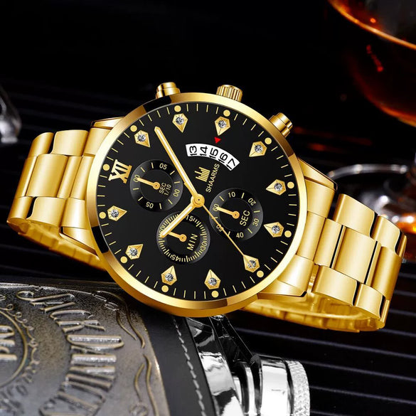 Men's Business Style Alloy Band Round Dial Quartz Watch With Scale Display