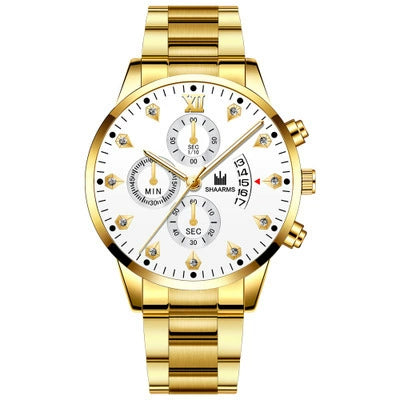 Men's Business Style Alloy Band Round Dial Quartz Watch With Scale Display