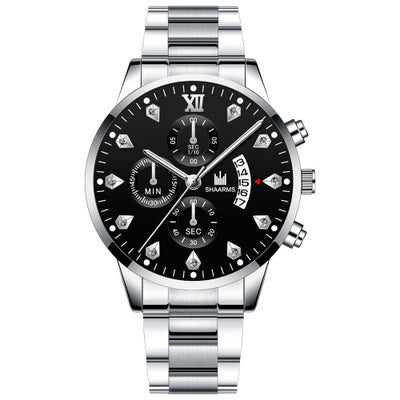 Men's Business Style Alloy Band Round Dial Quartz Watch With Scale Display