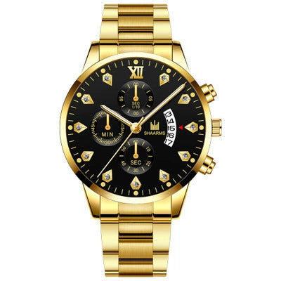 Men's Business Style Alloy Band Round Dial Quartz Watch With Scale Display