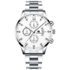 Men's Business Style Alloy Band Round Dial Quartz Watch With Scale Display
