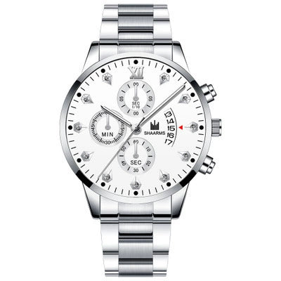 Men's Business Style Alloy Band Round Dial Quartz Watch With Scale Display
