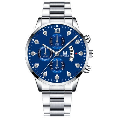 Men's Business Style Alloy Band Round Dial Quartz Watch With Scale Display