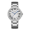Men's Business Style Alloy Case And Strap Round Dial Luminous Calendar Waterproof Mechanical Watch
