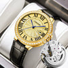 Men's Business Style Alloy Case And Strap Round Dial Luminous Calendar Waterproof Mechanical Watch