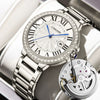 Men's Business Style Alloy Case And Strap Round Dial Luminous Calendar Waterproof Mechanical Watch
