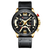 Men's Business Style Alloy Case Genuine Leather Strap Round Dial Watch