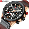 Men's Business Style Alloy Case Genuine Leather Strap Round Dial Watch