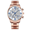 Men's Business Style Alloy Case Metal Strap Round Dial Watch