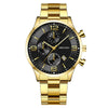 Men's Business Style Alloy Case Metal Strap Round Dial Watch